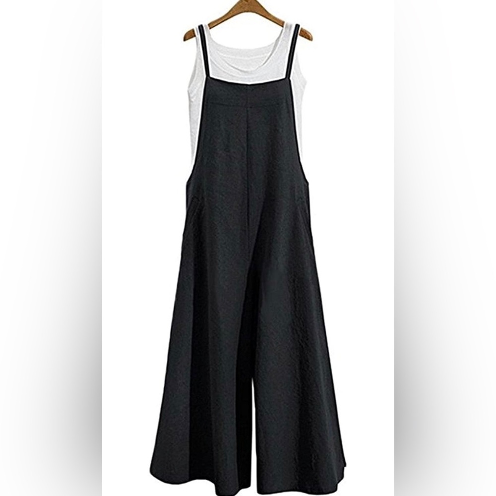 Aedvoouer Black Linen Overalls XL